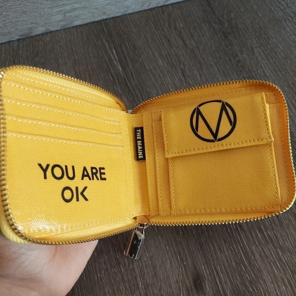 New Yellow White Checkered Zip Wallet